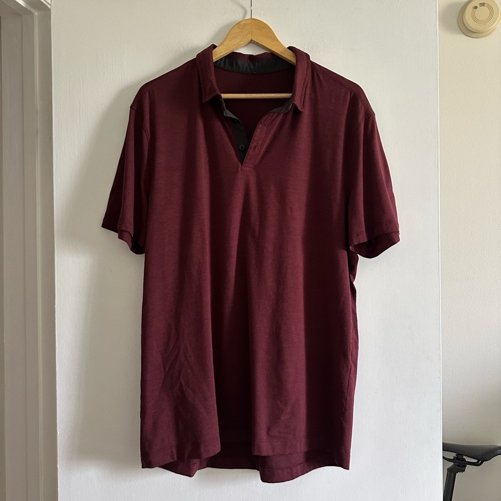 Lululemon Men’s Maroon Short Sleeve Polo